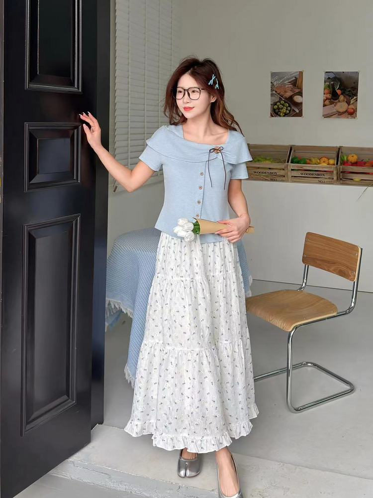 Women's Skirt Set - 16D8029 - Light Blue image 2