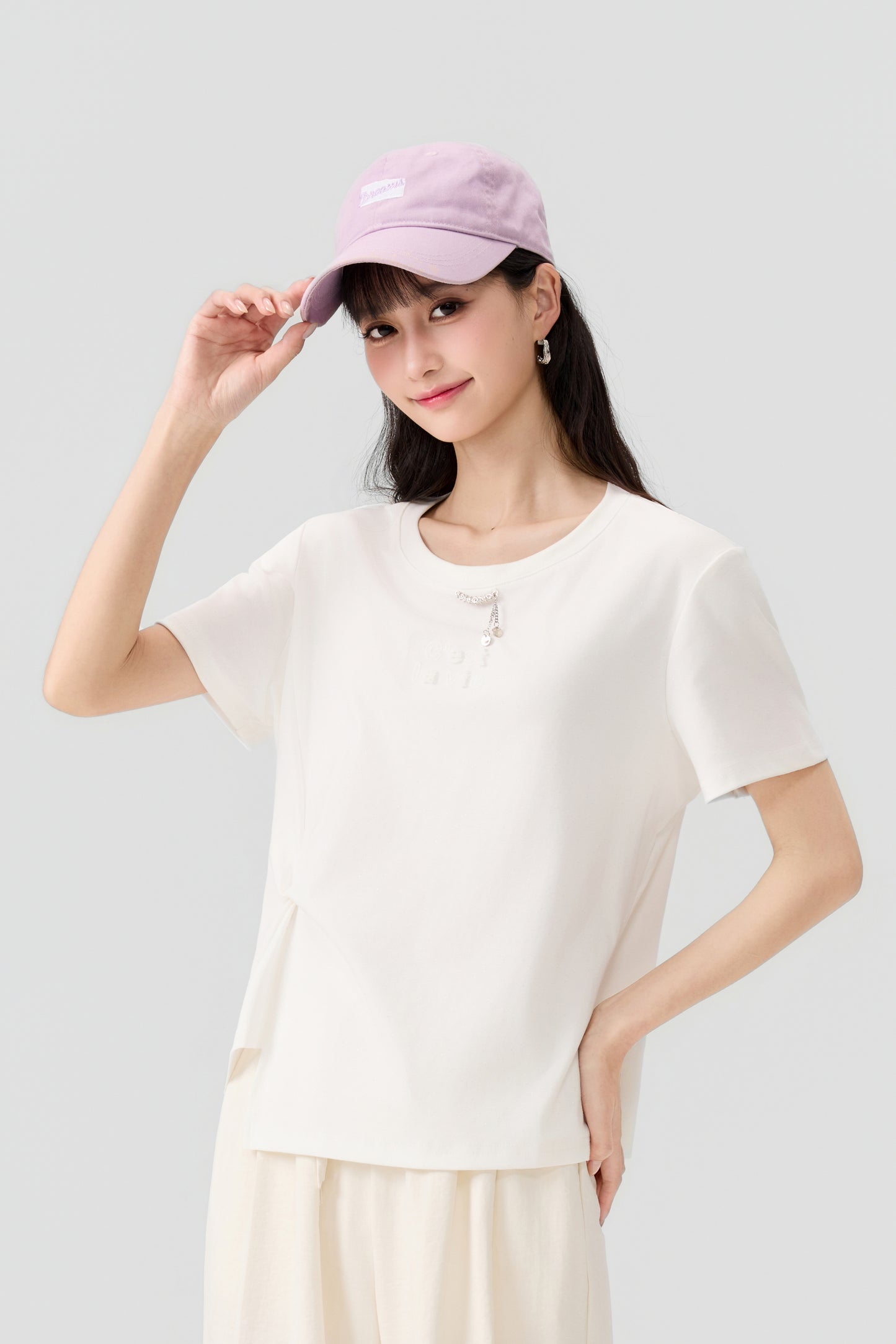 Women's Embellished Short-Sleeve T-Shirt - 16T5035 - White main/front image 2