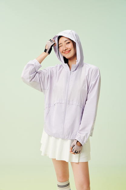 Women's Lightweight Hooded Sun Jacket - 16P5002 - Light Purple hood view image 5