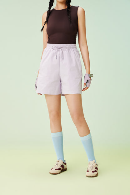 Women's Drawstring Shorts - 16K5034 - Light Purple image 4