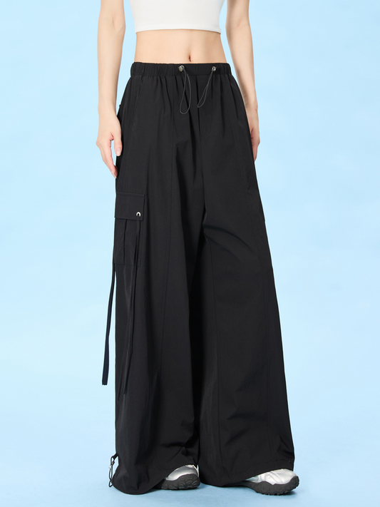 Women's Wide-Leg Cargo Pants - 16K5103 - Black image 2