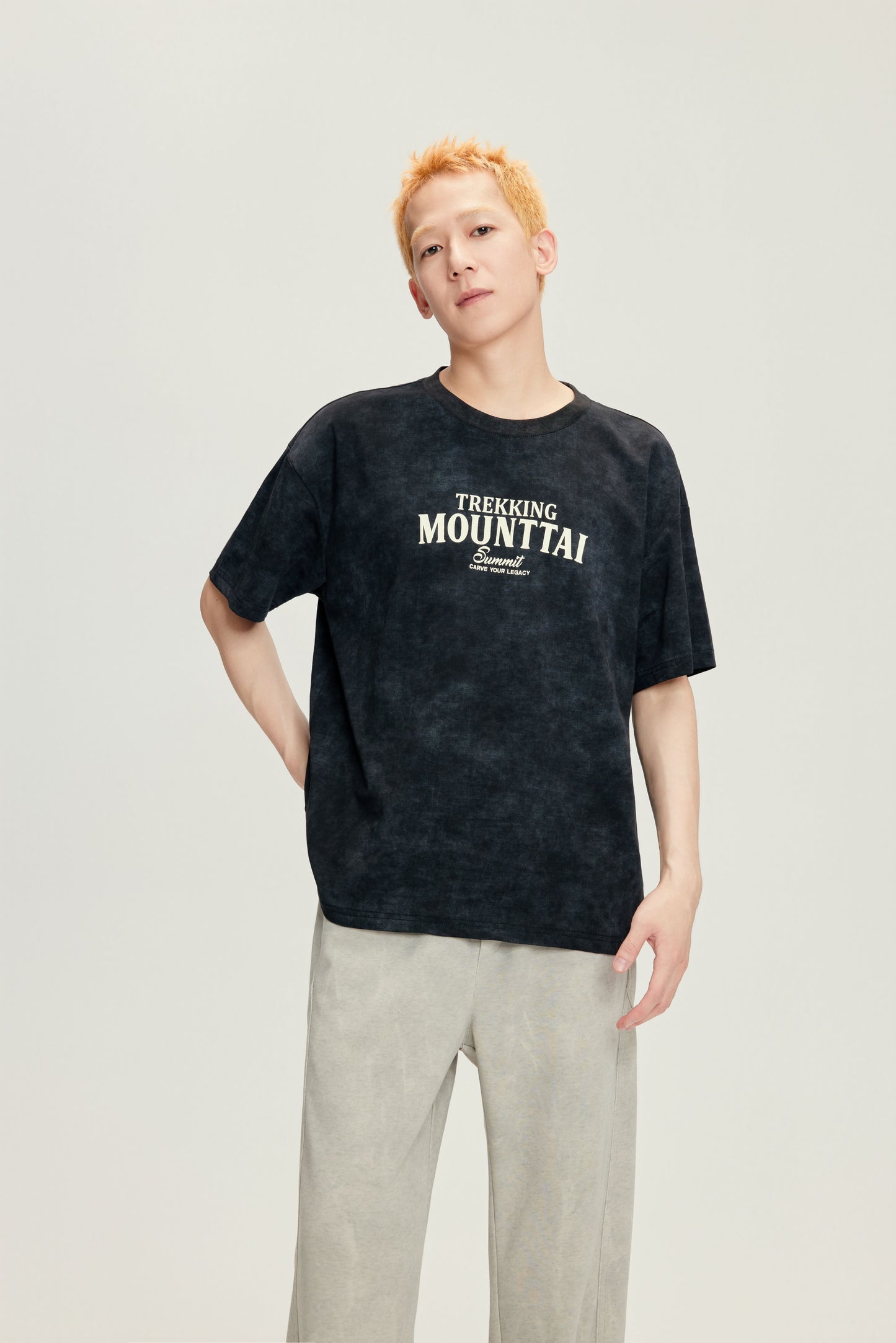 Men's Casual Graphic Crew-Neck T-Shirt - 16T1011 - Dark Gray image 1