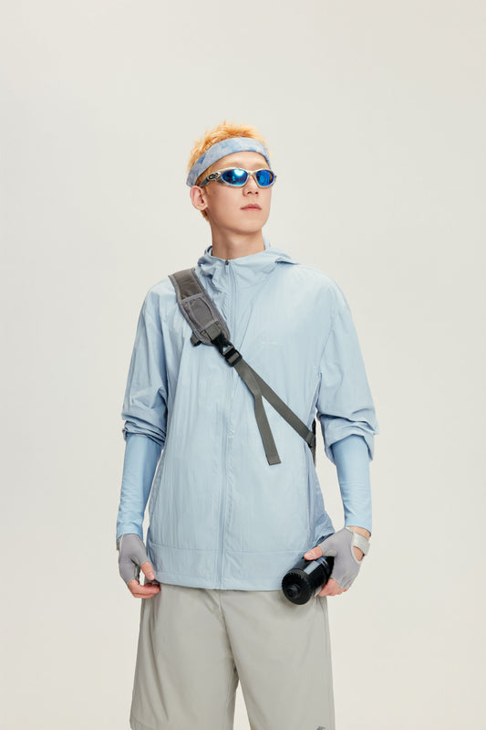 Men's Lightweight Hooded Sun Protection Jacket - 16P1006 - Light Blue image 1