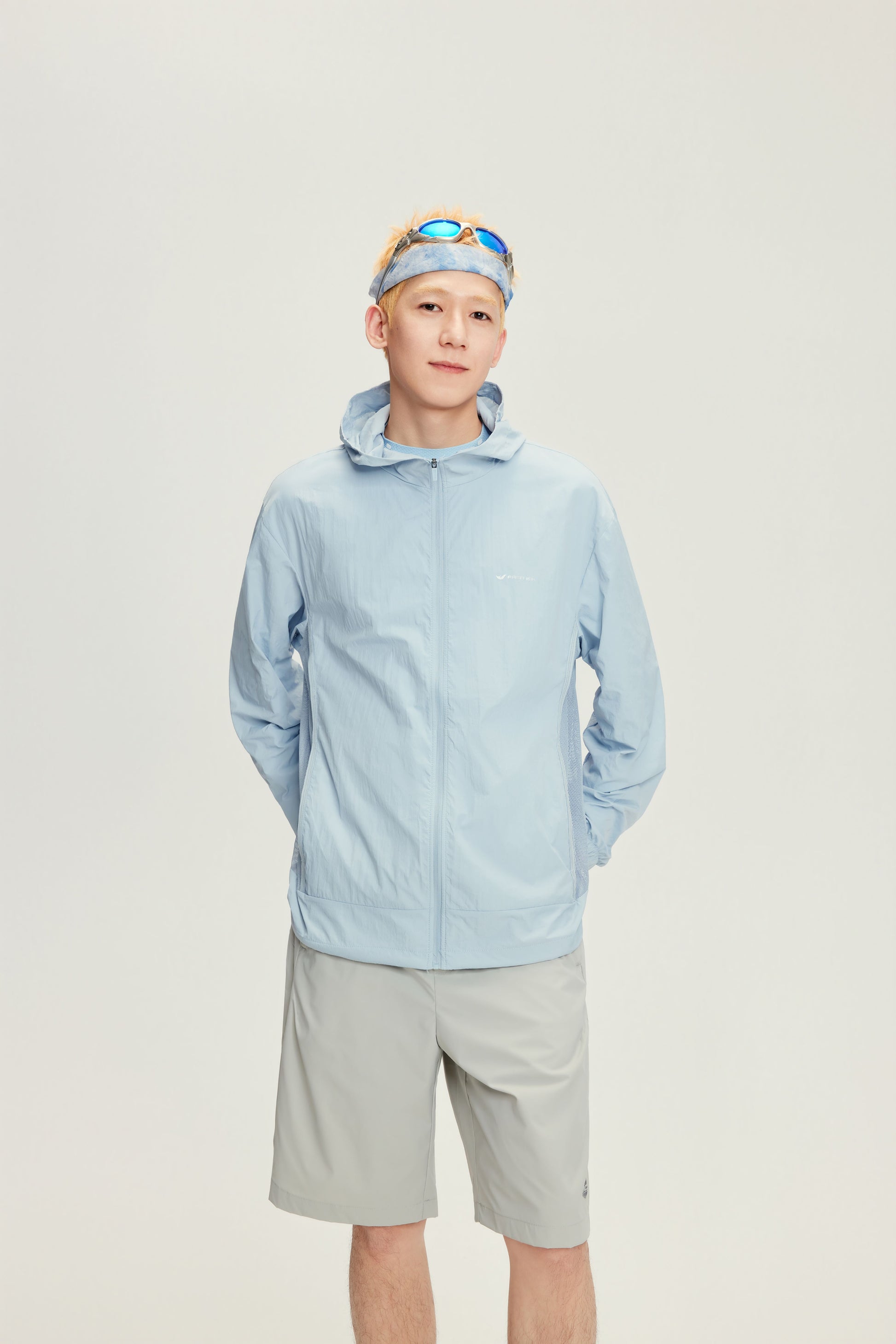 Men's Lightweight Hooded Sun Protection Jacket - 16P1006 - Light Gray image 4