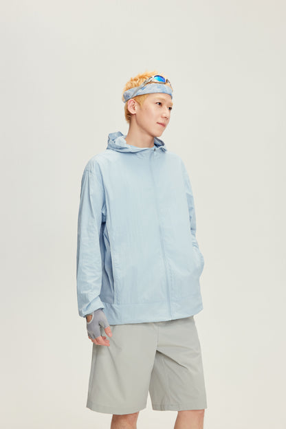Men's Lightweight Hooded Sun Protection Jacket - 16P1006 - Light Gray image 3