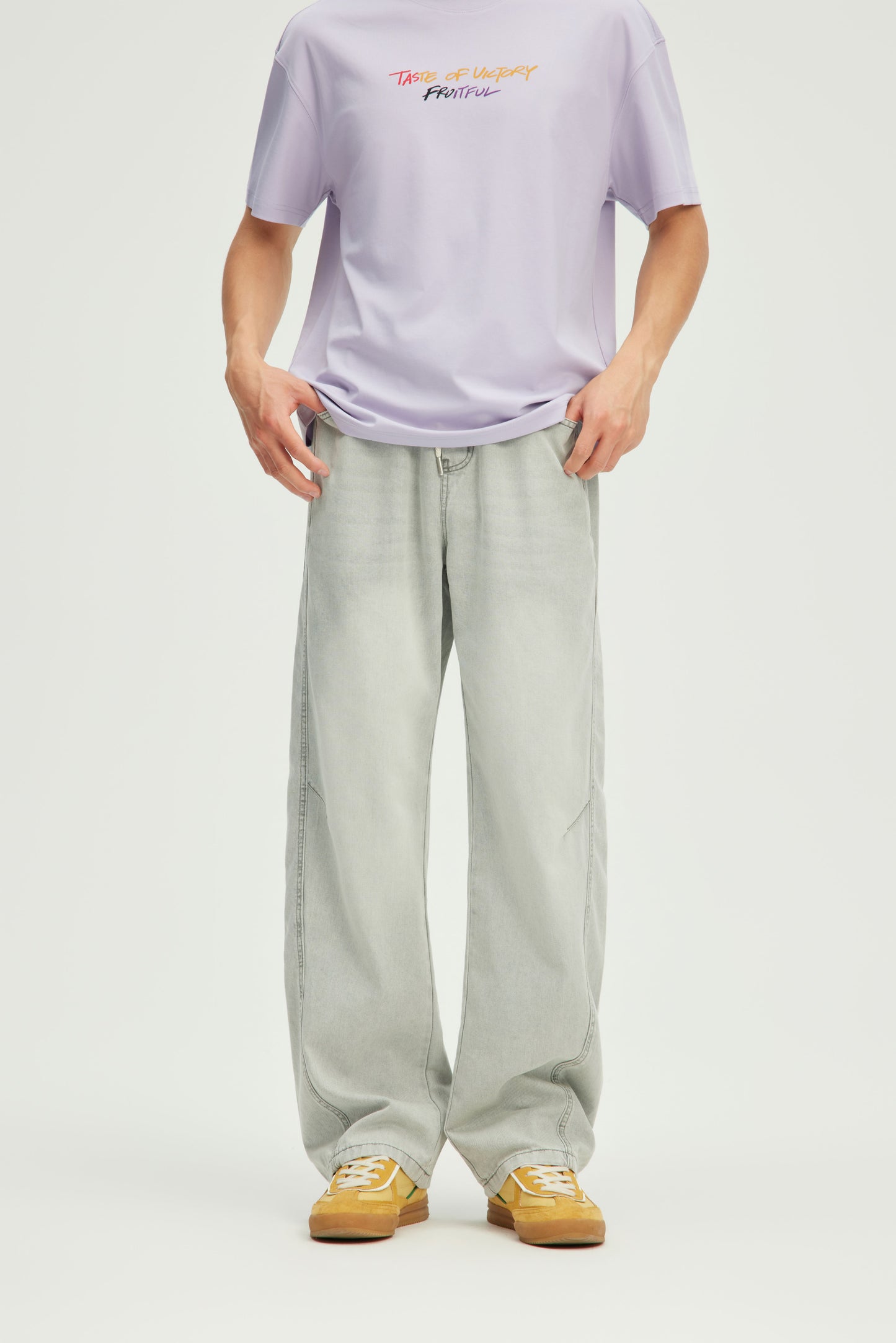 Men's Loose Fit Denim Pants - 16N4014 - Green image 5