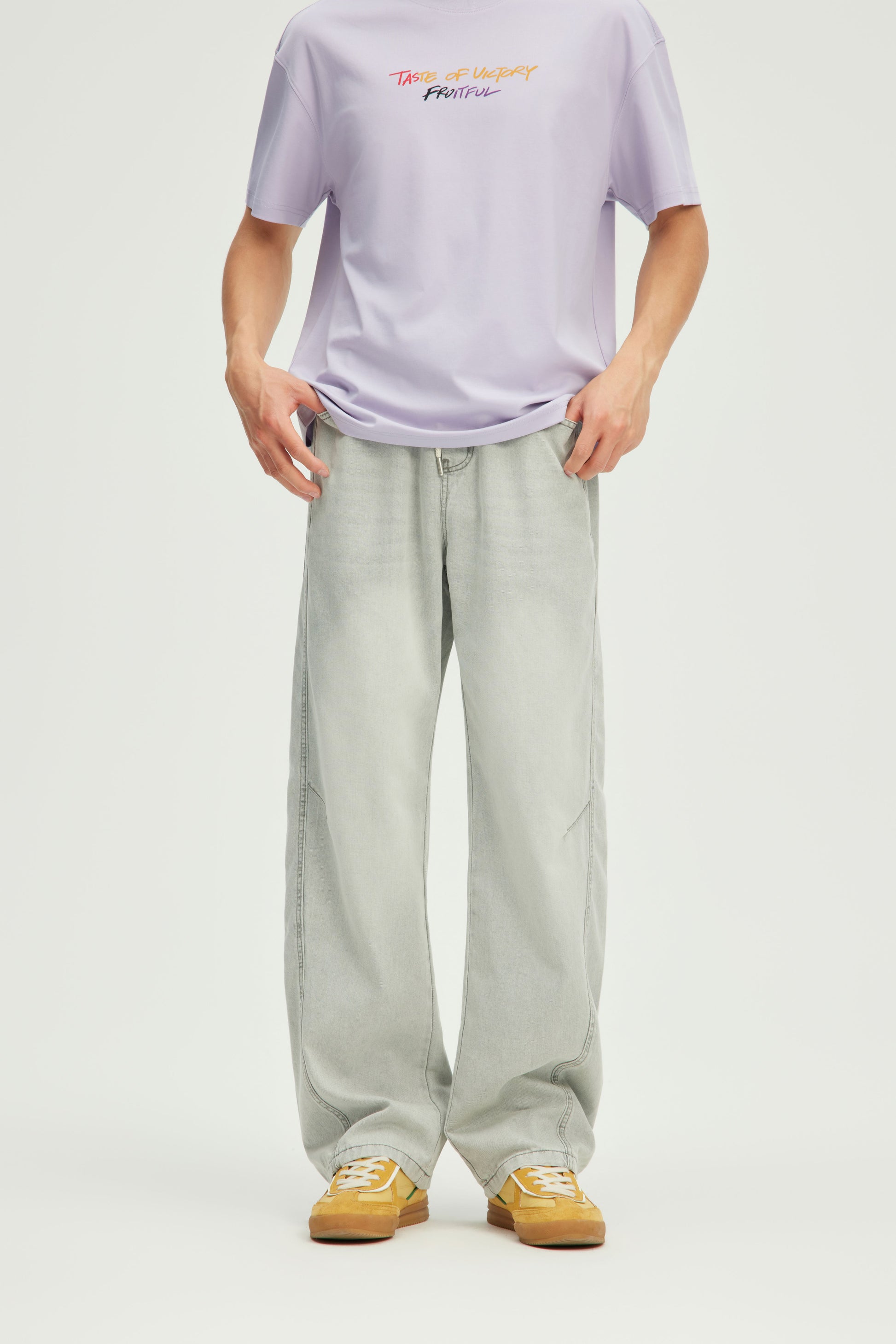 Men's Loose Fit Denim Pants - 16N4014 - Green image 5