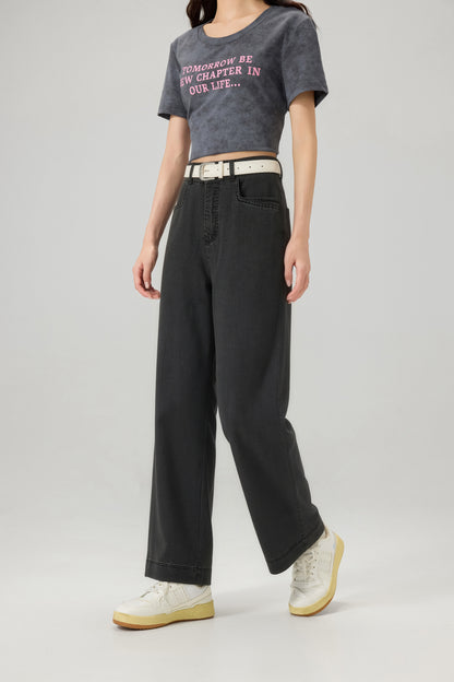 Women's Straight-Leg Jeans - 16N5079 - Black main front image 1