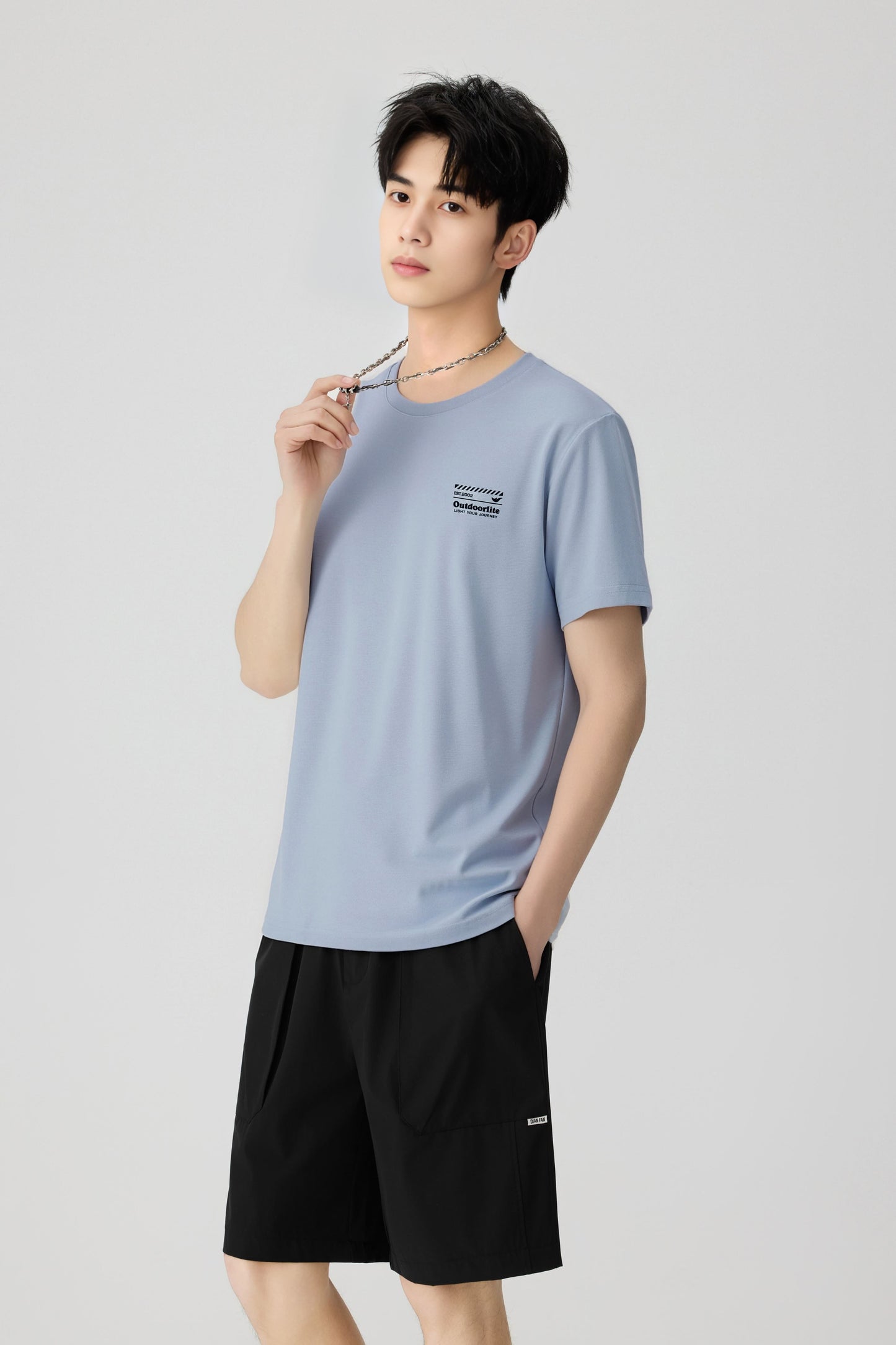 Men's Cooling Crew-Neck T-Shirt - 16T1008 - Light Blue image 3