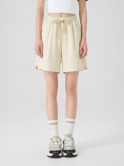 Women's Drawstring Shorts - 16K5034 - Pale Yellow image 5
