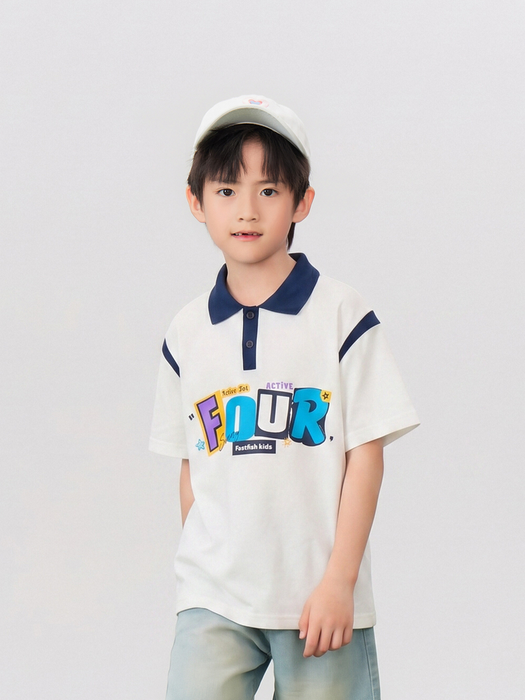 Unisex Kids' Casual Polo Shirt - 16L0003 - White main/front image 3