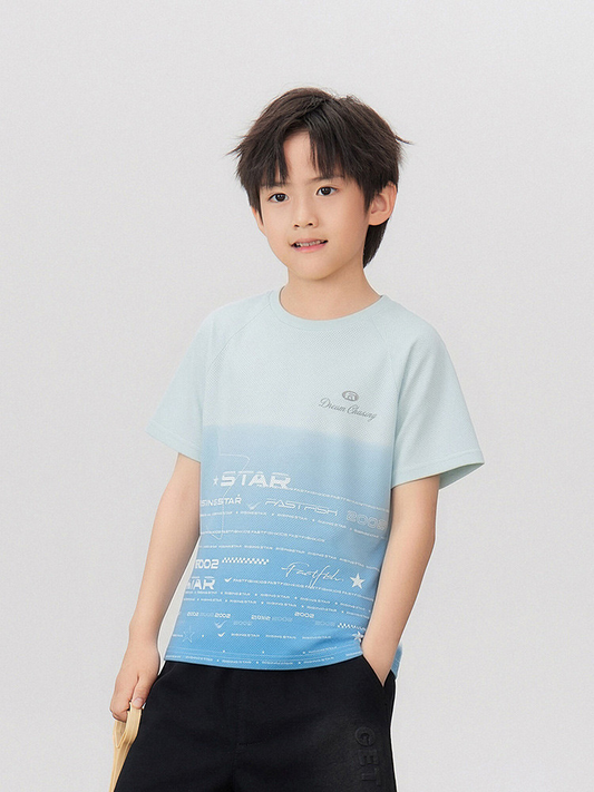 Unisex Kids' Cooling Crew-Neck T-Shirt - 16T0009 - Lake Blue main/front image 1