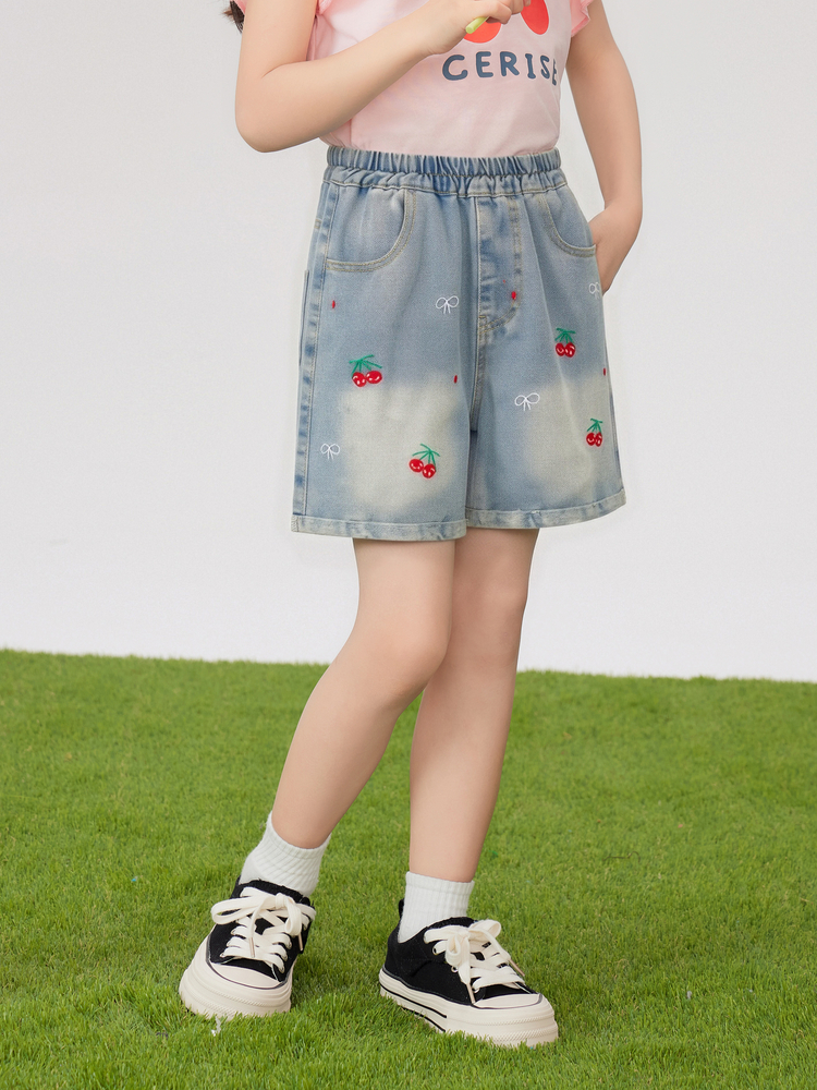 Unisex Kids' Denim Shorts - 16N0006 - Denim Blue main/front image 2