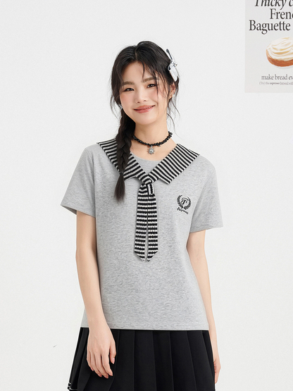 Women's Slightly Loose Crew-Neck T-Shirt - 16T8017 image 2