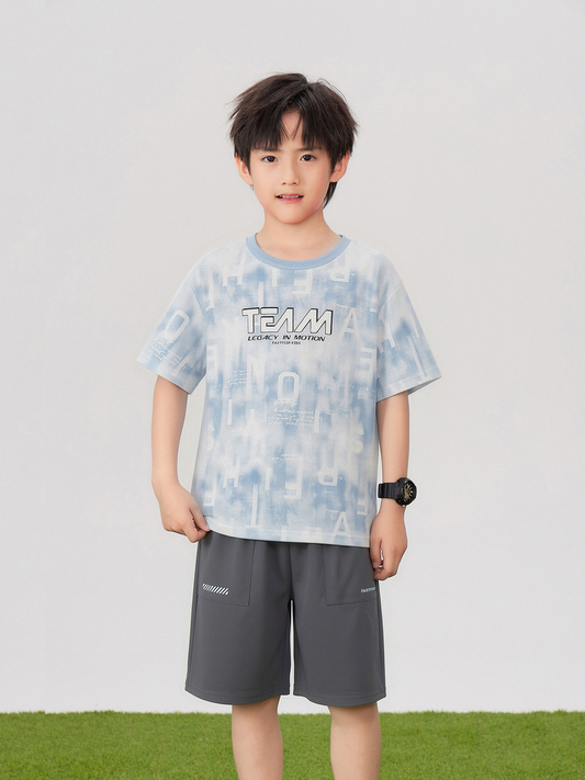 Unisex Kids' Pants Set - 16D0005 - Powder Blue main/front image 1