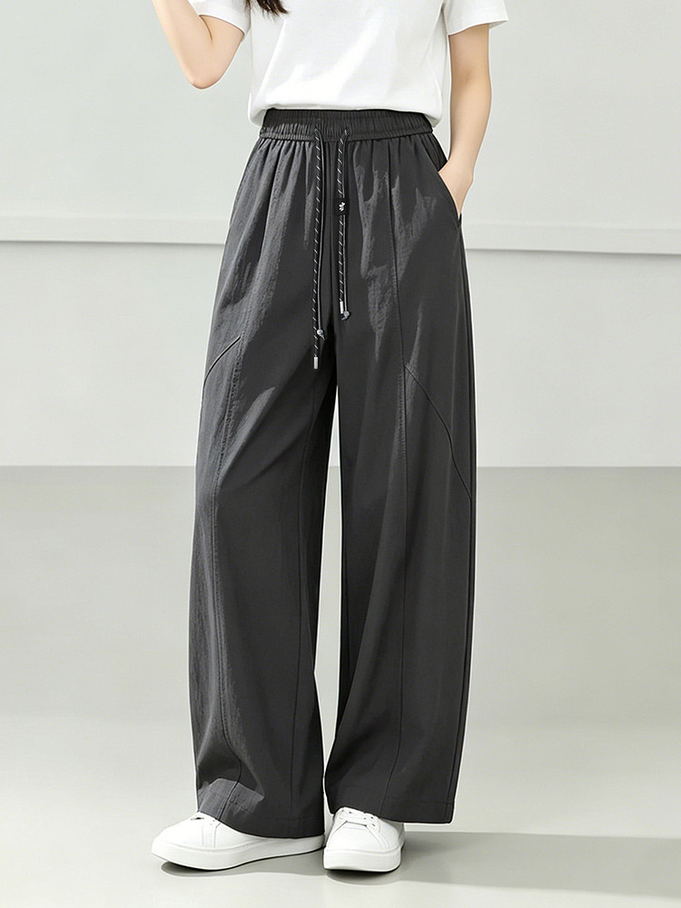Women's Barrel-Leg Pants - 16K5095 - Gray image 2