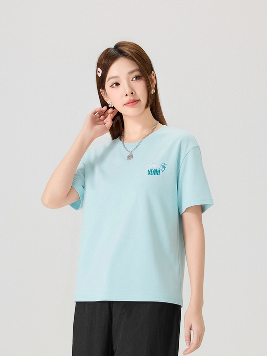 Women's Shine Yeah Crew-Neck T-Shirt - 16T5093 - Light Blue image 3