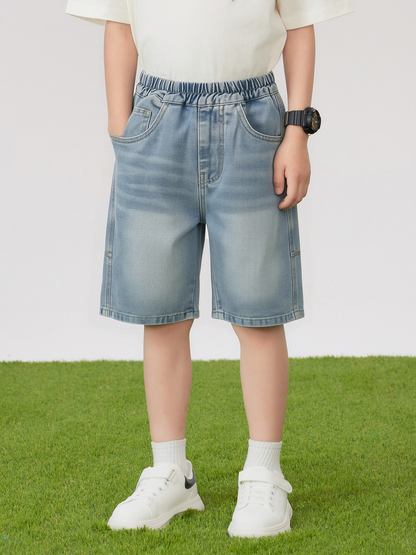 Unisex Kids' Denim Shorts - 16N0006 - Light Denim Blue main/front image 1