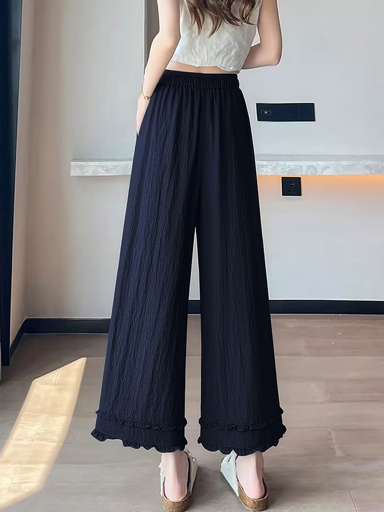 Women's Wide-Leg Pants - 16N5055 - Navy back image 2