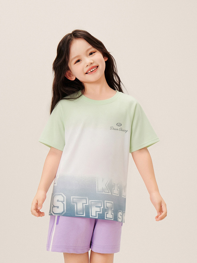 Unisex Kids' Cooling Crew-Neck T-Shirt - 16T0009 - Light Green main/front image 3
