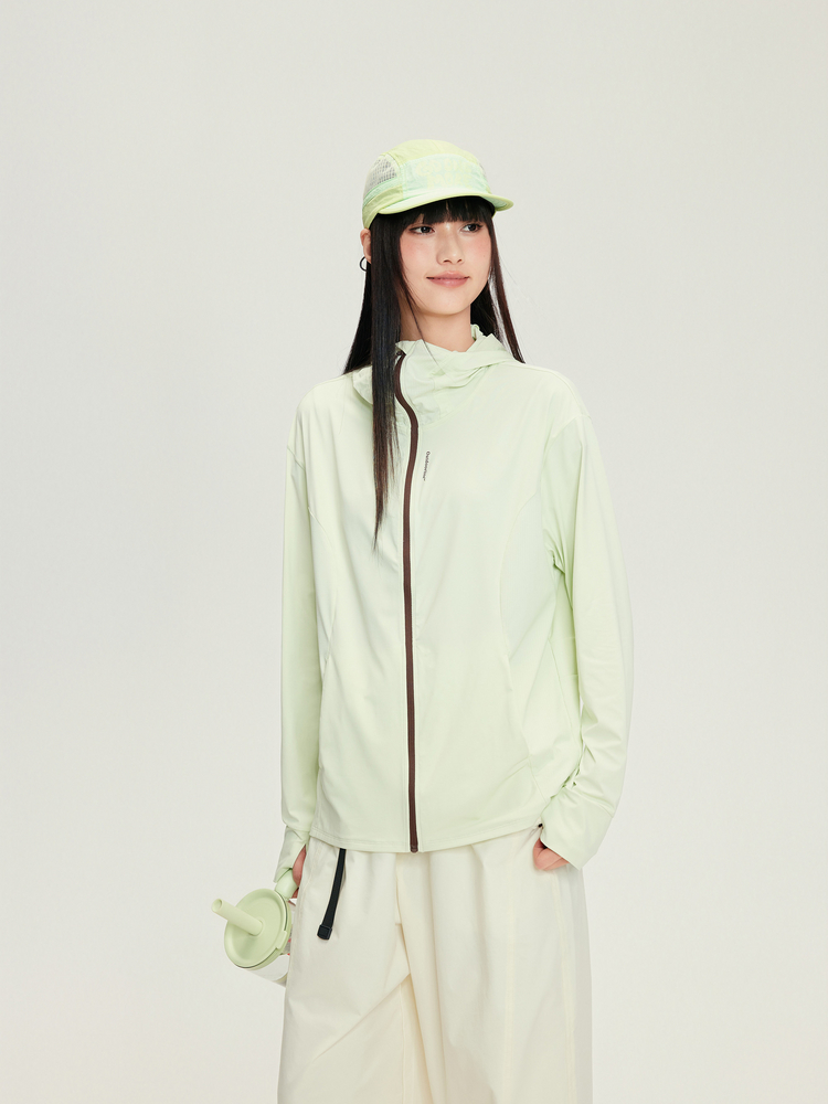 Women's Lightweight Hooded Sun Jacket - 16P5001 - Pale Yellow / Light Green image 3