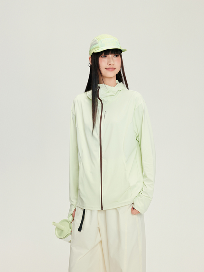 Women's Lightweight Hooded Sun Jacket - 16P5001 - Pale Yellow / Light Green image 3