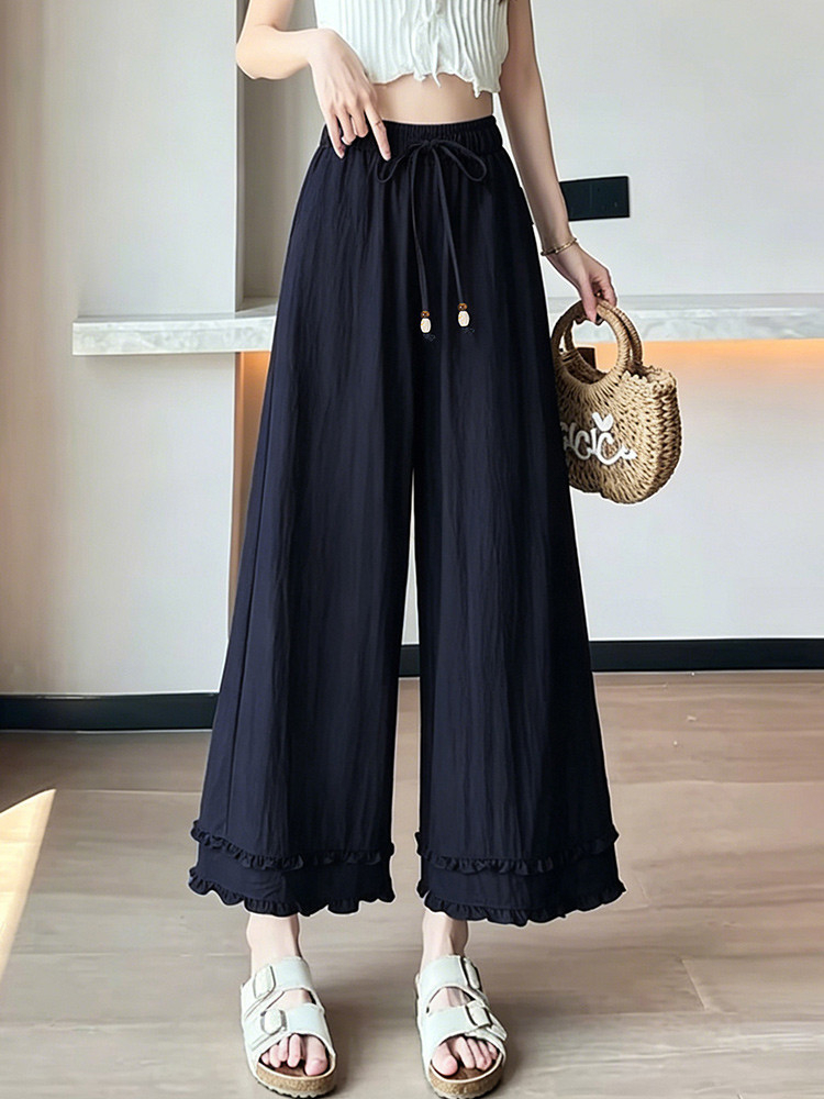 Women's Wide-Leg Pants - 16N5055 - Navy extra front image 4